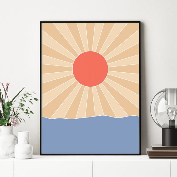 Modern Minimalist Boho Landscape Wall Art Print Home Decor [No Frame] - Picture 2 of 7